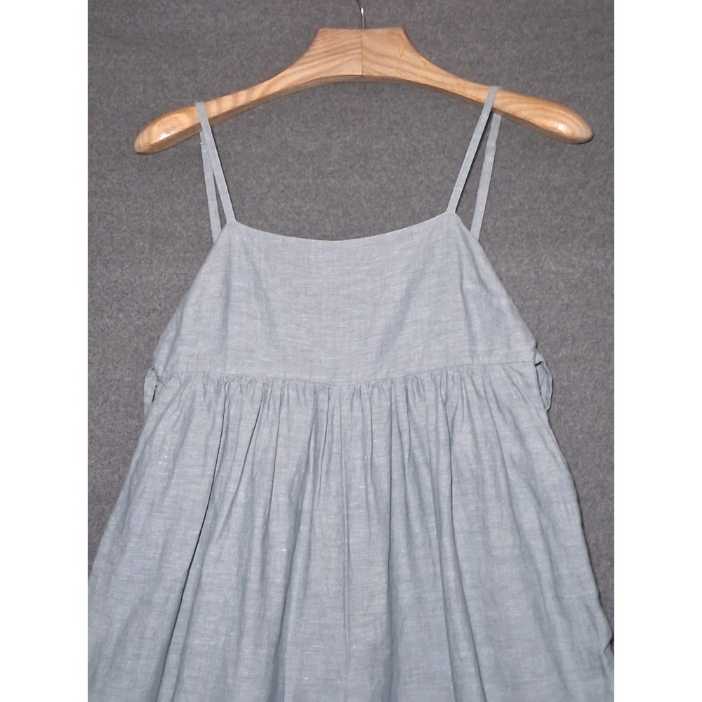 Madewell Linen Blend Tie Back Wide Leg Jumpsuit Size 4 Faded Shale Strappy - Picture 3 of 9